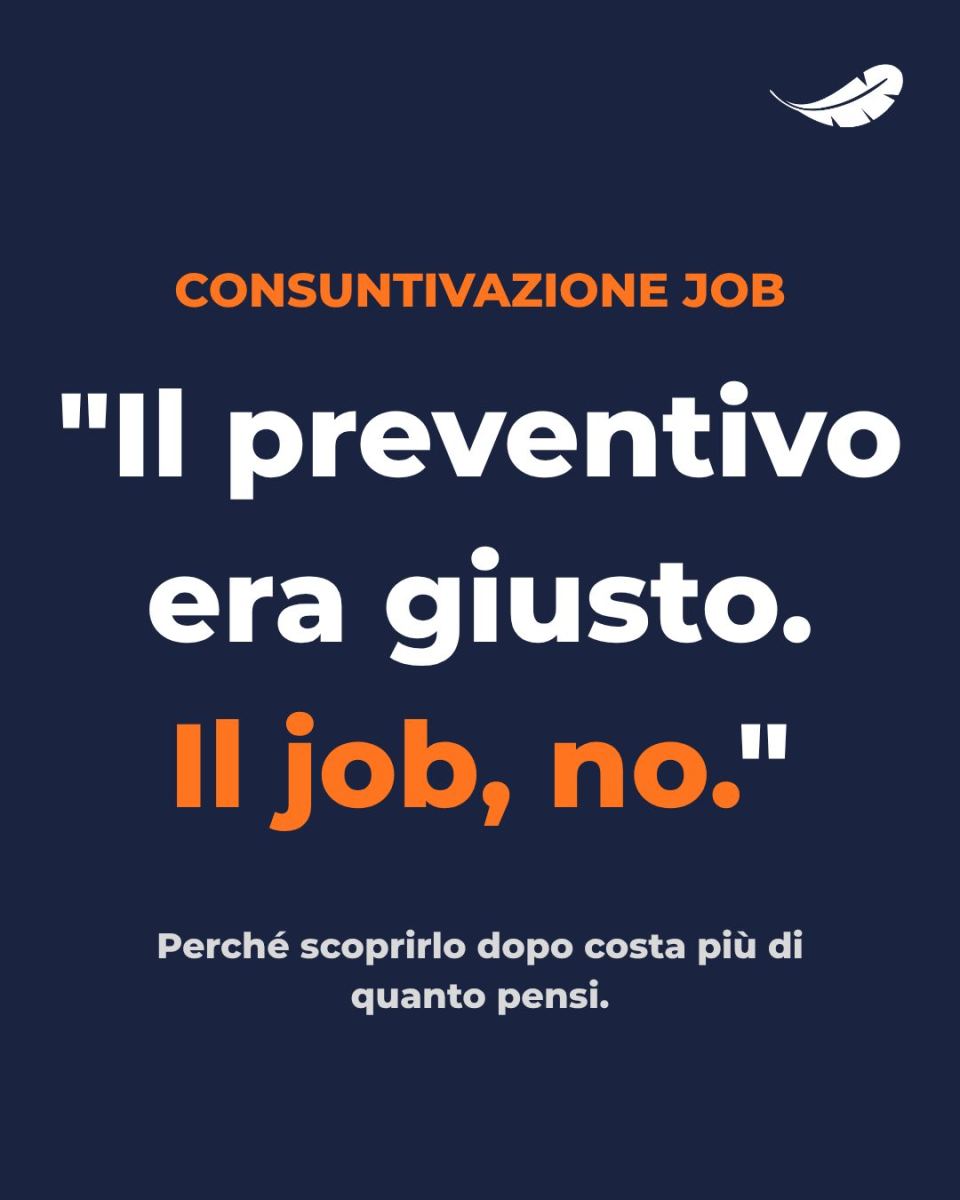 Copertina blu notte con il testo Il preventivo era giusto, il job no, perché scoprirlo dopo costa più di quanto pensi